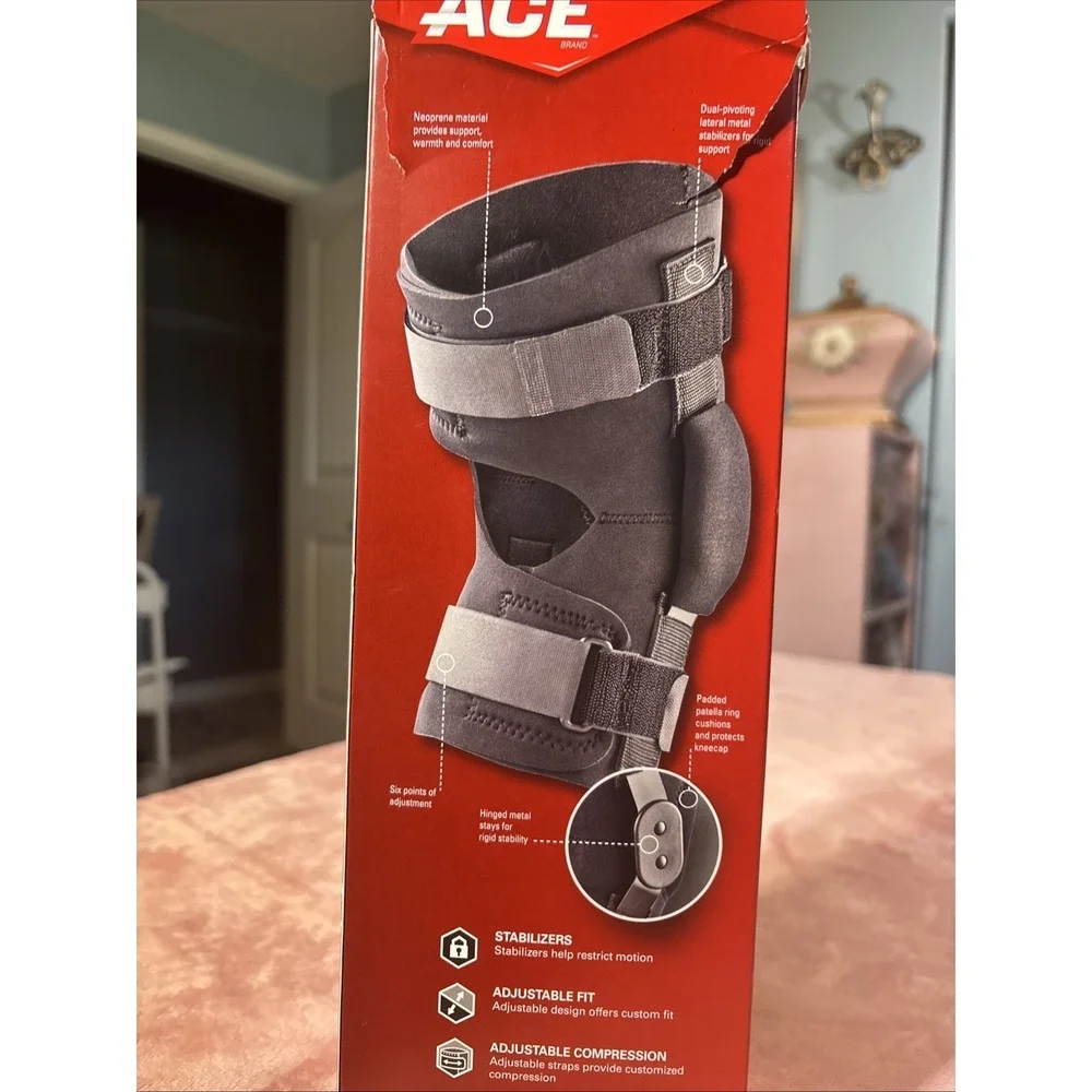 ACE Stabilizing Hinged Knee Brace Left or Right Knee - Unused open box